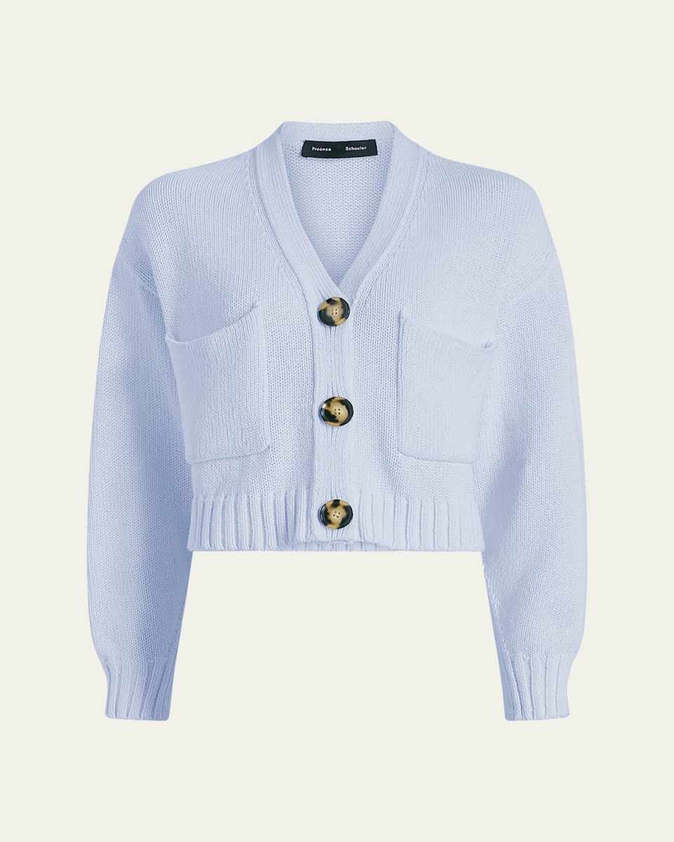 Sofia Cropped Cotton Knit Cardigan
